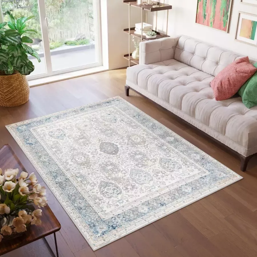 Tapiso Valley Vloerkleed Laagpolig Vintage Tapijten Woonkamer Maat- 160x220