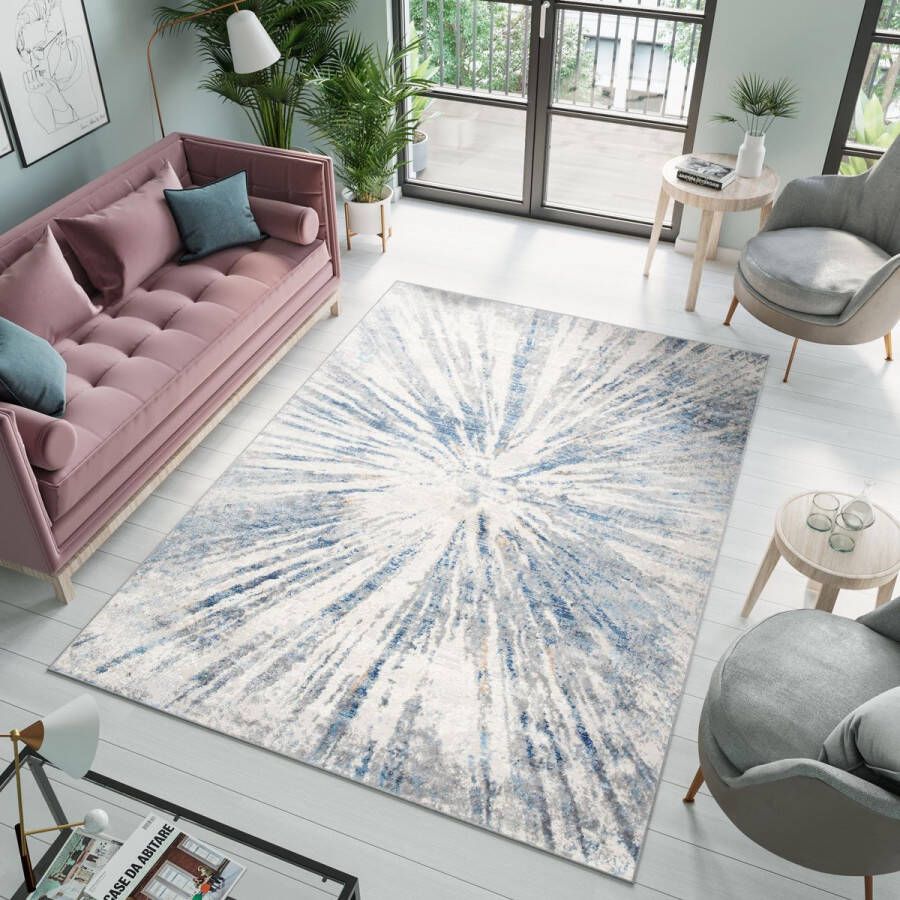 Tapiso Valley Vloerkleed Woonkamer Tapijt Grijs Blauw Maat– 120x170