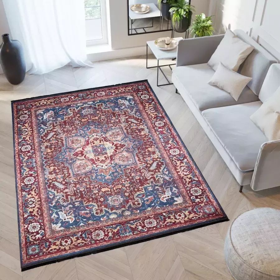 Tapiso Victoria Vloerkleed Laagpolig Antislip Rug Vintage Tapijt Maat- 80x150