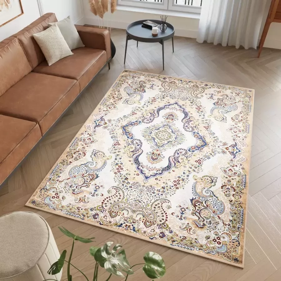 Tapiso Victoria Vloerkleed Perzisch Vintage Antislip Tapijt Maat- 80x150