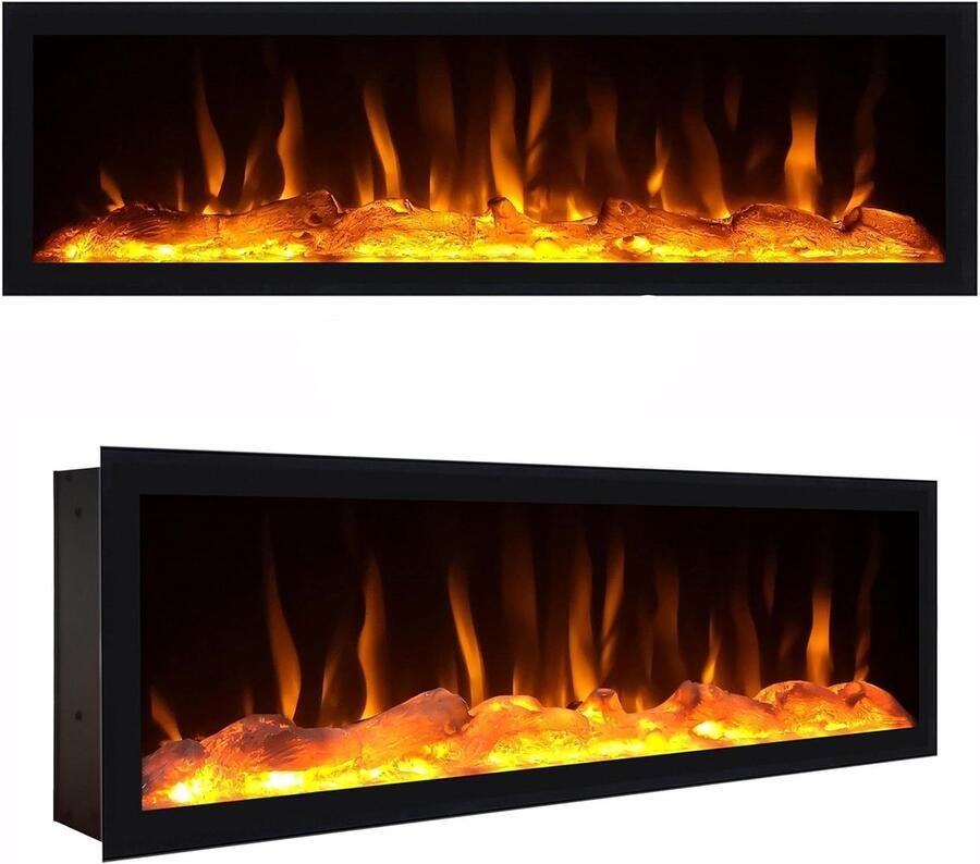 TasalFurniture Elektrisch TV-Meubel met LED Haard XXL – “Nordic Flame 210” – Modern Industrieel Lowboard – Voor TV s tot 80 Inch – Eiken Zwart – Met Realistisch 3D Vuureffect Afstandsbediening & Opbergruimte – 208x35x57cm