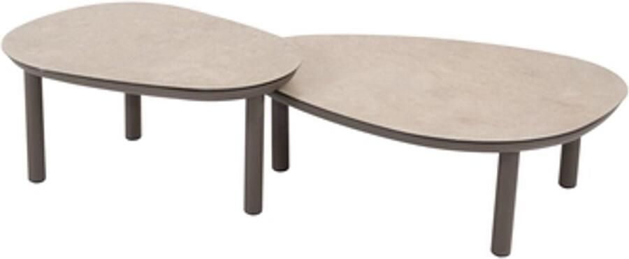 Taste by 4 Seasons 4 Seasons Monroe loungetafels Ø65xH32 cm en Ø80xH27 cm terre