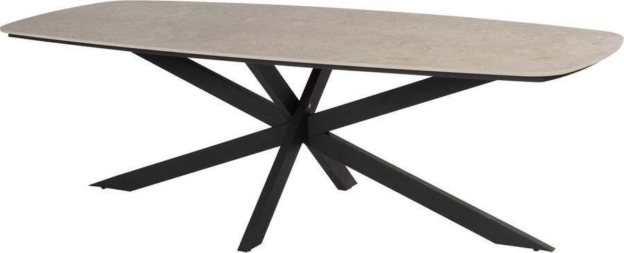 Taste 4SO Prado dining tuintafel 240x105xH75 cm antraciet met keramisch deens ovaal blad