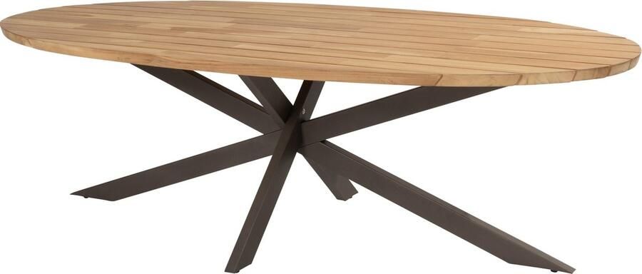Taste 4SO Prado dining tuintafel ellips 240x115x75 cm teak alu onderstel terre