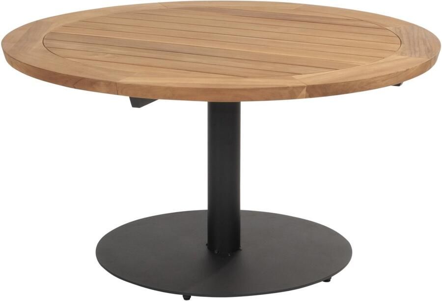 Taste 4SO Saba low dining teak tafel 130ØxH69 cm met antraciet onderstel