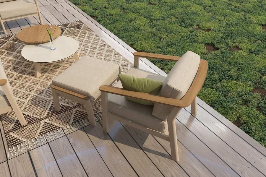 4 Seasons Outdoor Olivia voetenbank latte Taste 4SO