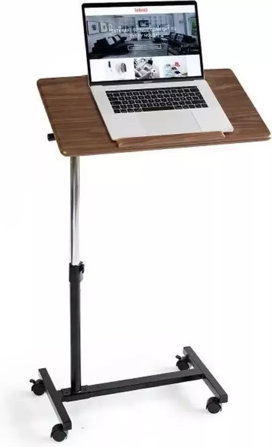 Tatkraft Gain Ergonomische Laptoptafel Op Wielen Geschikt Voor Notebook Apple Macbook Pro Air 7-17 Inch Statafel Laptopstandaard Steun Mobiele Bed Schoot Bank Laptop Standaard Notebook Houder Laptophouder Laptopstand Tafel