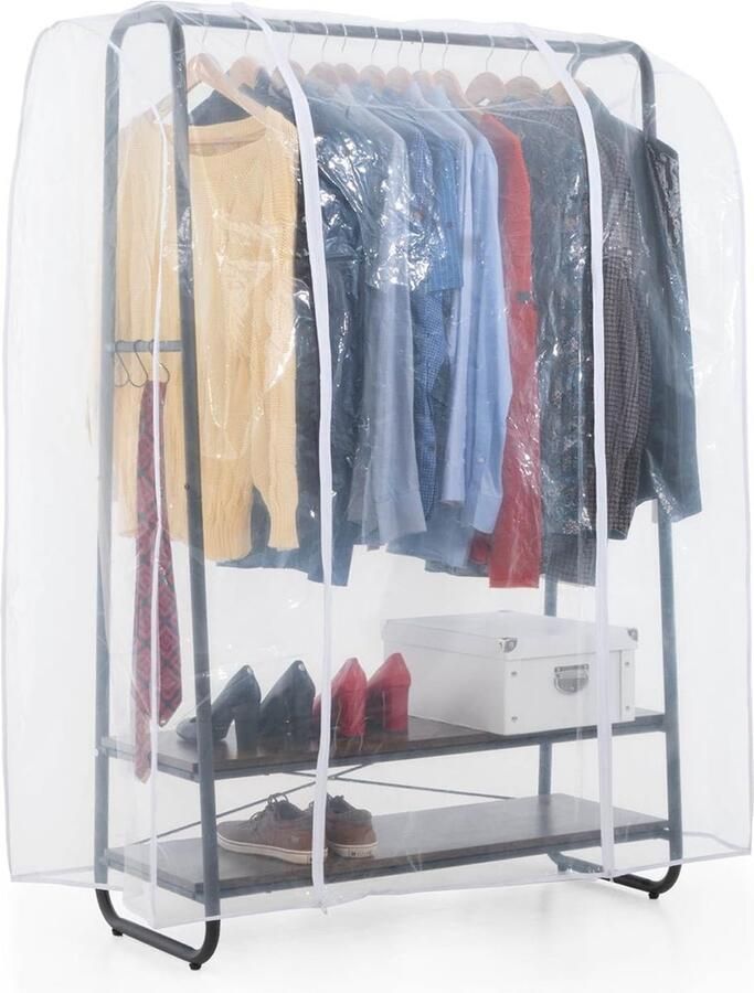 Tatkraft Anneli & Anwalt stoffen kast jasstandaard garderobe zware belasting tot 170 kg kledingrek met afdekking met 2 planken