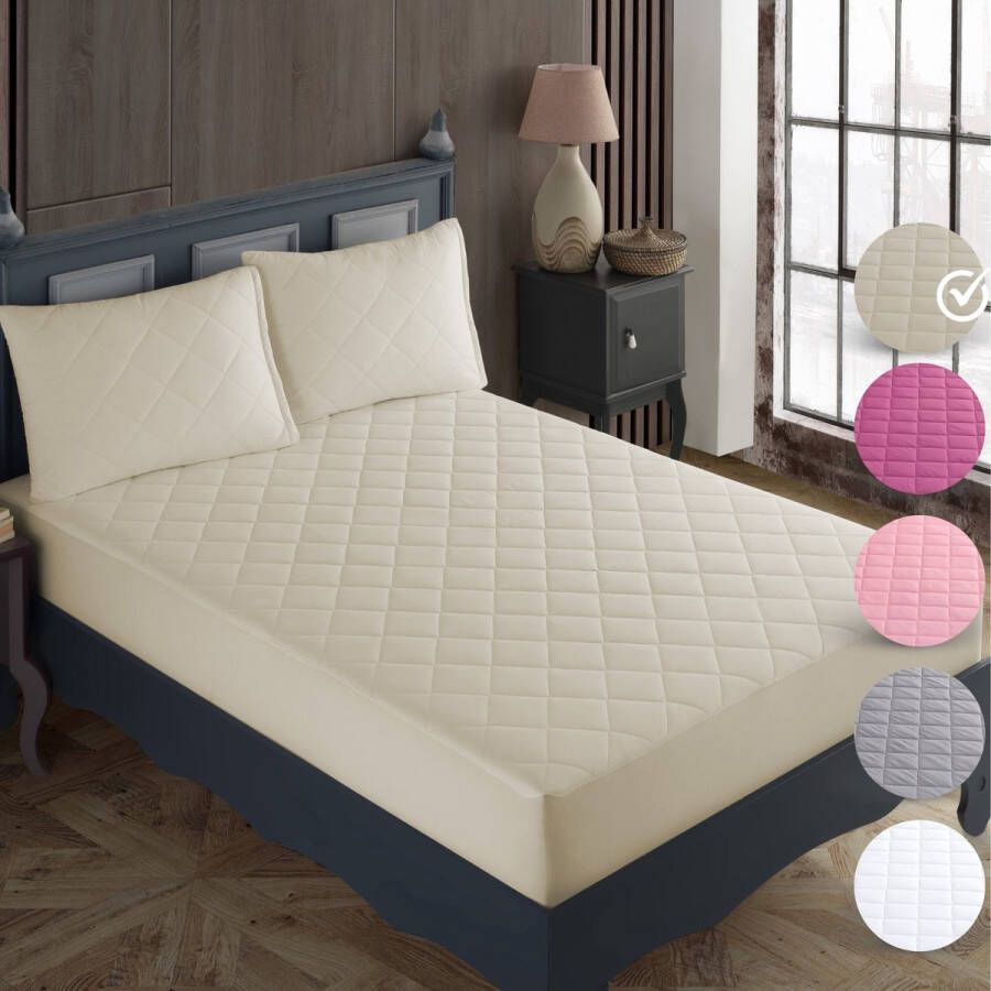 Tavas Waterdicht Matrasbeschermer 60x120 cm Beige Babybed Ledikant of Juniorbed Gewatteerde 100% Katoen Molton Hoeslakenbadstof Rondom Elastiek Waterdichte Matras Beschermer Incontinentie