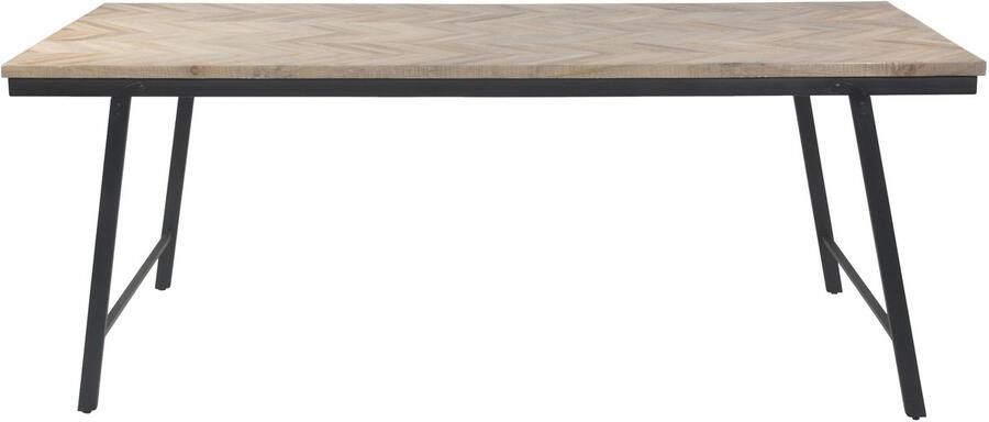 Teak Eettafel Visgraat hout