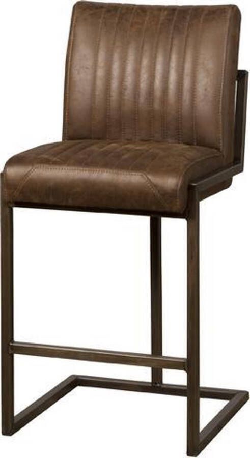 Teakea Barstoel met Rugleuning Ferro barstool 61x50x101 Donkerbruin