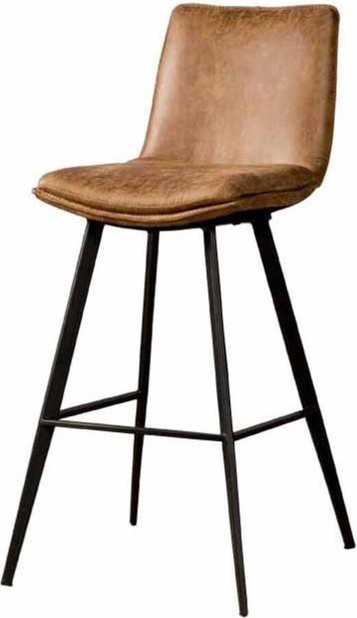 Teakea Barstoel met Rugleuning Pamplona barstool 53x43x105 Cognac