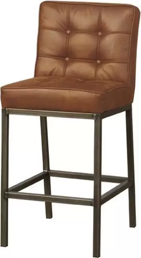 Teakea Barstoel met Rugleuning Vasco barstool 58x48x100 Cognac