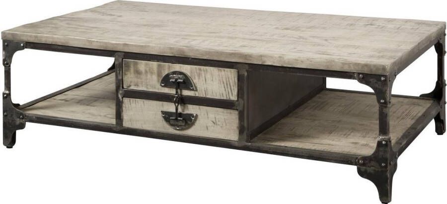 Teakea Basto Salontafel Grijs 4 laden 135x75x45