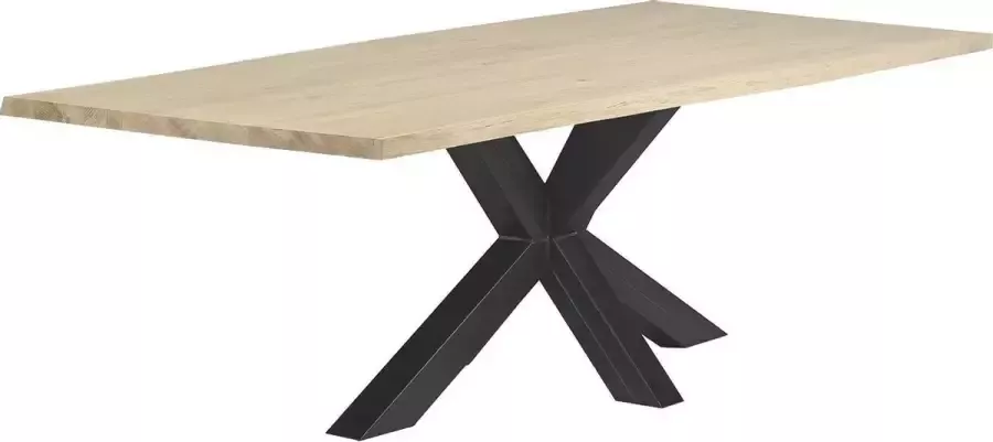 Teakea Eettafel Industrieel 180x90x6-Opgedikt Matrix Blank Transparant