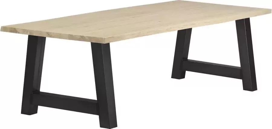 Teakea Eettafel Industrieel H-poot-wit 30mm-140x90-transp