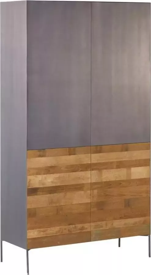 Teakea Pandora Cabinet 4 deuren Teak met Blauwstaal 110x45x201