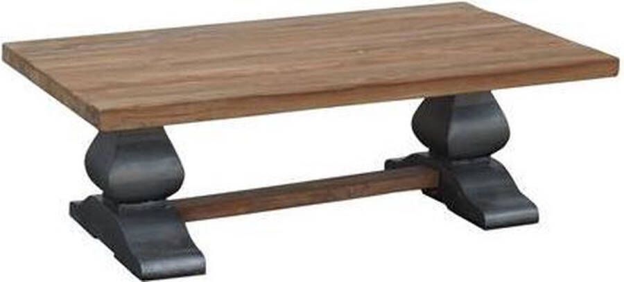 Teakea Prato Industriële Teak Klooster Salontafel 75 met 4 cm dik blad