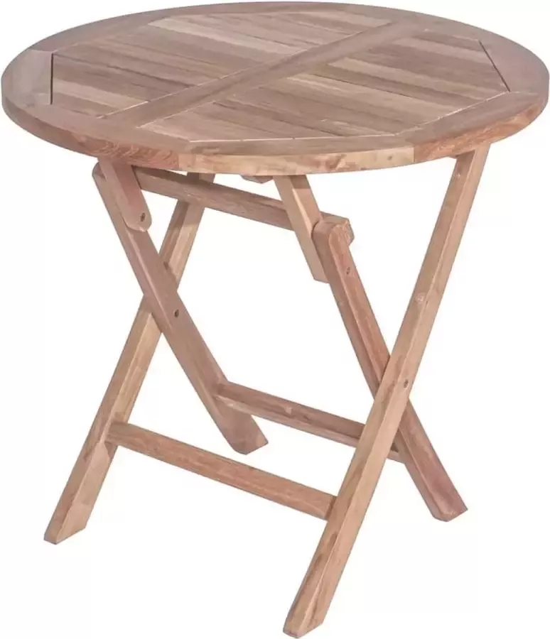 Teakea Teak Houten Klaptafel Rond 80 x 75 cm