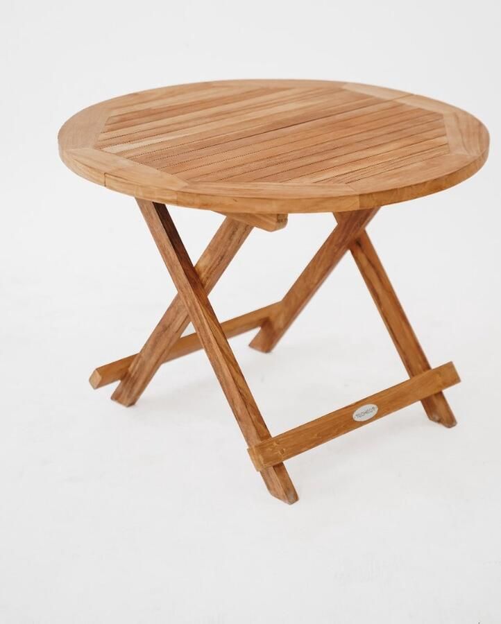 Teakea Rond Teak Houten Bijzettafeltje Salontafel Tuin Inklapbaar Ø 60 Rondo Tuintafeltje