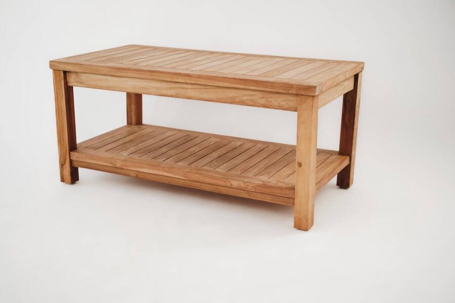 Teakea Teakhouten Salontafel Tuin 100x50x45 met onderblad