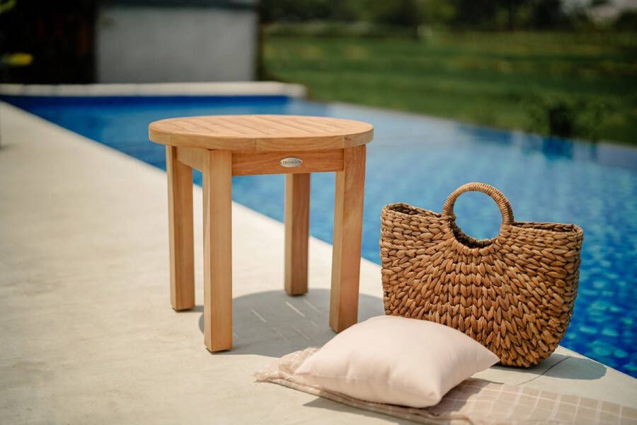 Teakea Tuin Salontafel Teakhout Rond Ø 60 met Vaste Poot