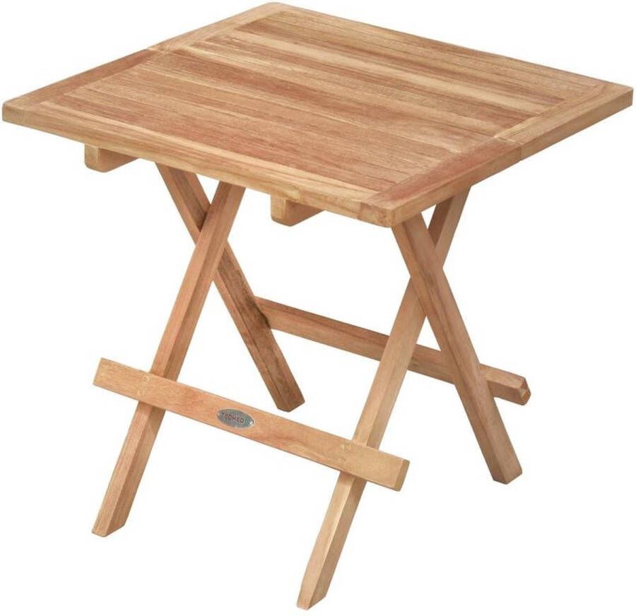 teakea Tuin Teak Bijzettafel Inklapbaar 50x50x45 Picknick Tuintafeltje