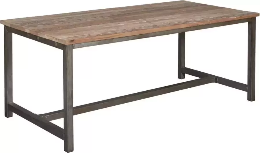 Teakea Venetië Industriële Teak Eettafel met Stalen Frame 180x100x78