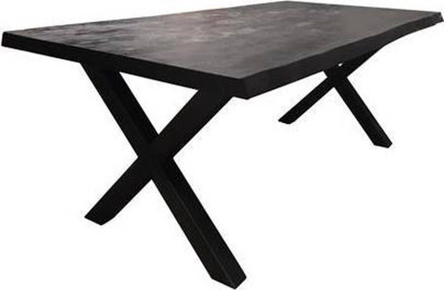 Teakea Xara Live-edge dining table 180x90 top 5 Black