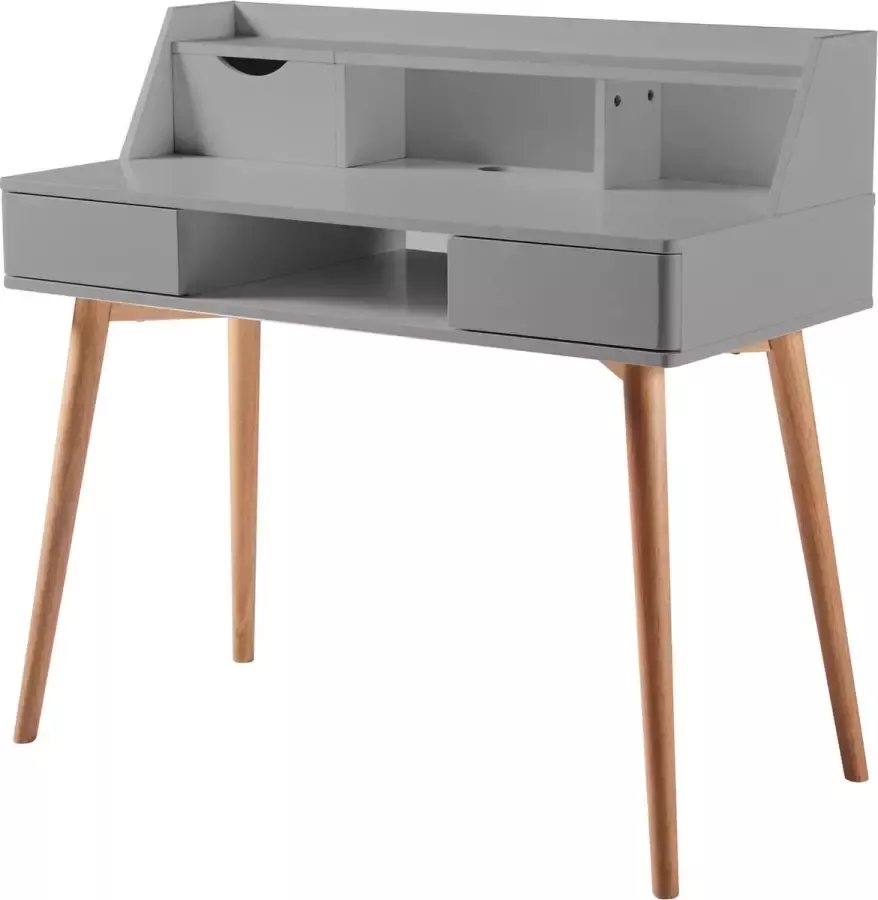 Teamson Home Creativo Stijlvol Bureau Met Solide Houten Poten Licht Grijs 40 x 19 x 37.14 (Inch)