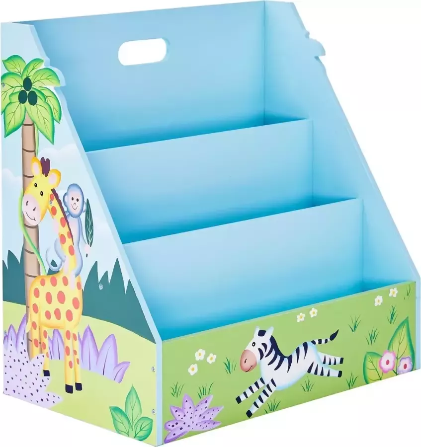 Teamson Kids Houten Boekenkast Voor Kinder Kinderslaapkamer Accessoires Zonnige Safari Ontwerp