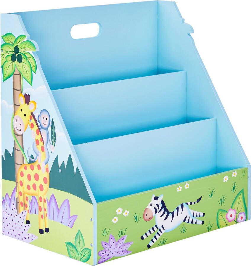 Teamson Kids Houten Boekenkast Voor Kinder Kinderslaapkamer Accessoires Zonnige Safari Ontwerp