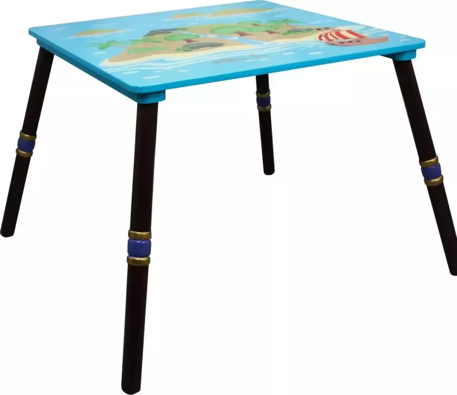 Teamson Kids Houten Tafel Voor Kinder Kinderslaapkamer Accessoires Piraat Eiland Ontwerp