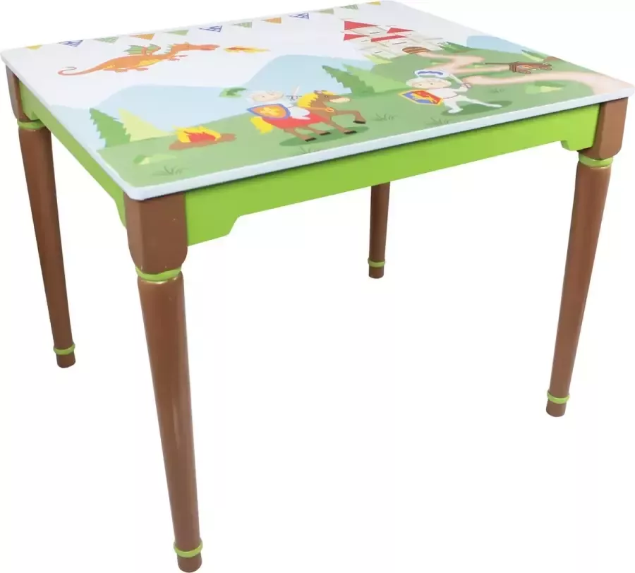 Teamson Kids Houten Tafel Voor Kinder Kinderslaapkamer Accessoires Ridder & Draak Ontwerp