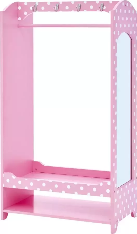 Teamson Kids Kleren Opslag Garderobe Voor Kinder Kinderslaapkamer Accessoires Wit Roze Polka Dot