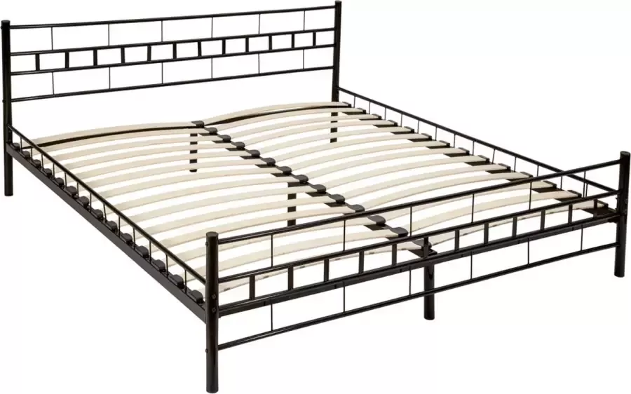 Tectake Bedframe metalen bed frame met lattenbodem 200*180 cm 401720