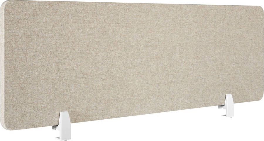 Tectake Bureauscherm scheidingswand Noisy Met geluidsabsorberende PET-kern Inclusief 2 bevestigingsklemmen Afmeting (LxB) 130 x 40 cm Beige - Foto 2