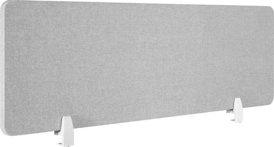 Tectake Bureauscherm scheidingswand Noisy Met geluidsabsorberende PET-kern Inclusief 2 bevestigingsklemmen Afmeting (LxB) 130 x 40 cm Grijs - Foto 2