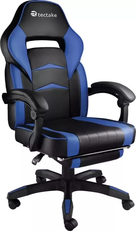 Tectake bureaustoel gamingchair luxe burostoel kantoorstoel racingstoel burostoel gamestoel Comodo zwart blauw - Foto 2