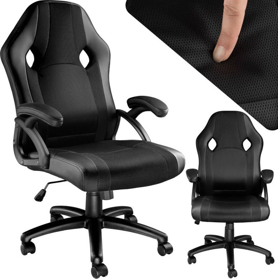 Tectake bureaustoel gamingchair luxe burostoel kantoorstoel racingstoel burostoel gamestoel Goodman- zwart - Foto 2