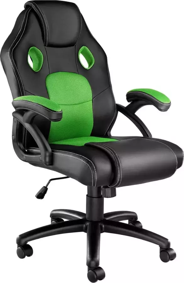 Tectake bureaustoel gamingchair luxe burostoel kantoorstoel racingstoel burostoel gamestoel Mike zwart groen - Foto 2