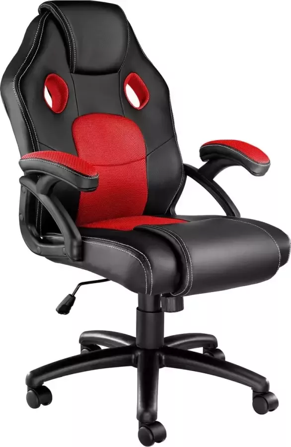 Tectake bureaustoel gamingchair luxe burostoel kantoorstoel racingstoel burostoel gamestoel Mike zwart rood - Foto 2