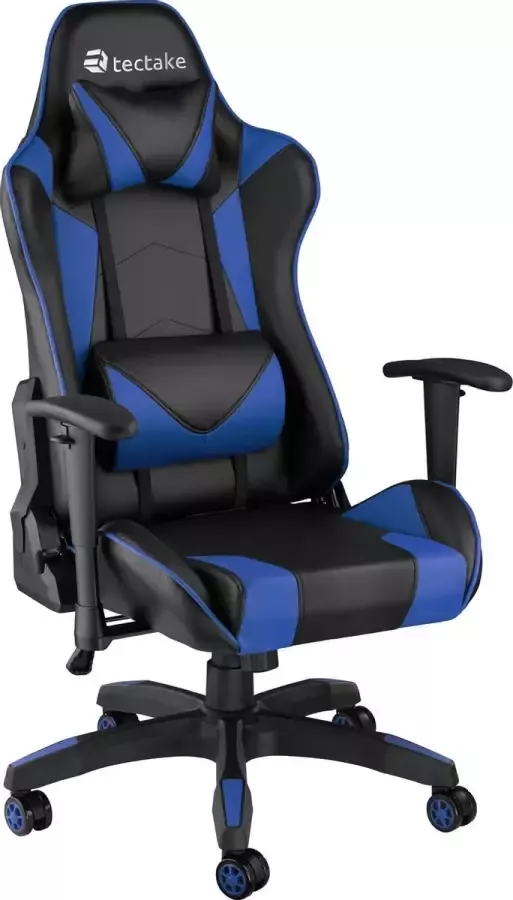 Tectake bureaustoel gamingchair luxe burostoel kantoorstoel racingstoel burostoel gamestoel Twink zwart blauw - Foto 2