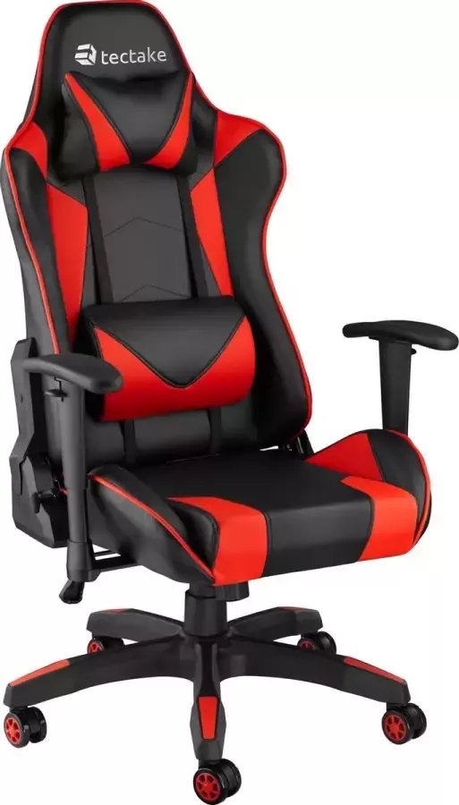 Tectake bureaustoel gamingchair luxe burostoel kantoorstoel racingstoel burostoel gamestoel Twink zwart rood - Foto 2