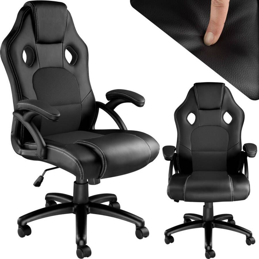 Tectake bureaustoel gamingchair luxe burostoel kantoorstoel racingstoel burostoel gamestoel Tyson zwart