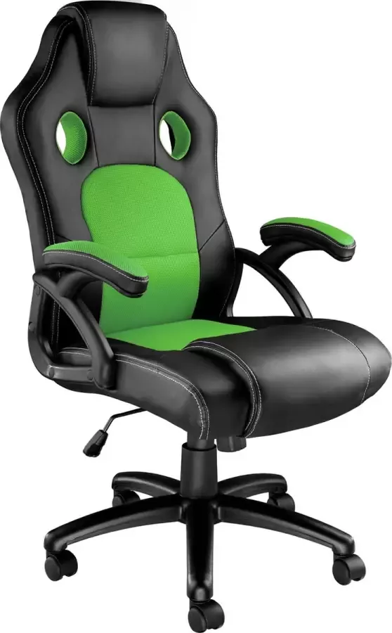 Tectake bureaustoel gamingchair luxe burostoel kantoorstoel racingstoel burostoel gamestoel Tyson zwart groen - Foto 2