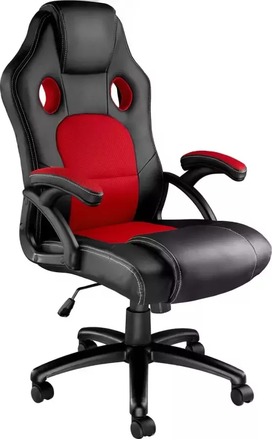 Tectake bureaustoel gamingchair luxe burostoel kantoorstoel racingstoel burostoel gamestoel Tyson zwart rood - Foto 2