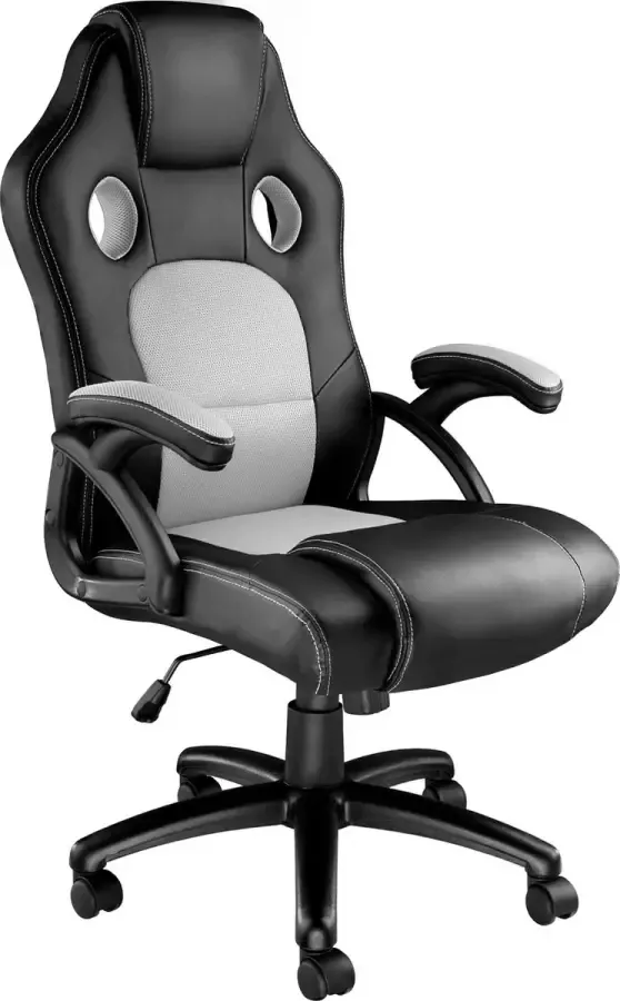 Tectake bureaustoel gamingchair luxe burostoel kantoorstoel racingstoel burostoel gamestoel Tyson zwart grijs - Foto 2