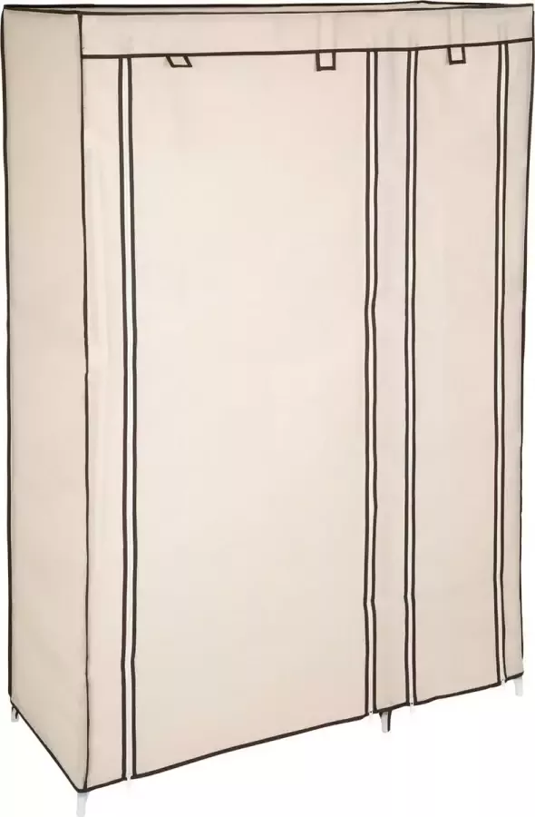 Tectake Goose Lyne Kledingkast van dubbel canvas met ophangrail en 5 opbergplanken