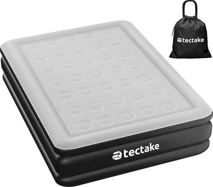 Tectake Opblaasbaar matras AirDreams met elektrische pomp Inclusief draagtas met koordsluiting Waterafstotend Slaapkamer Camping Logeerbed Afmeting (LxBxH) 200 x 148 x 44 cm